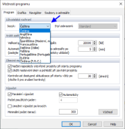 Možnosti programu, Výběr jazyka